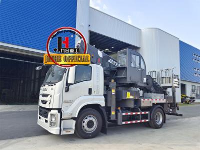 JIUHE JIEFANG 4*2 plataforma de elevação hidráulica camião 45m camião montado plataforma de trabalho aéreo com balde