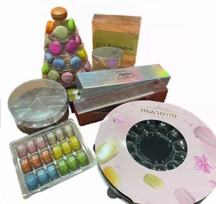 Boîte argentée de empaquetage de luxe de papier de Macaron emballage de 12 PCs avec intérieur en plastique