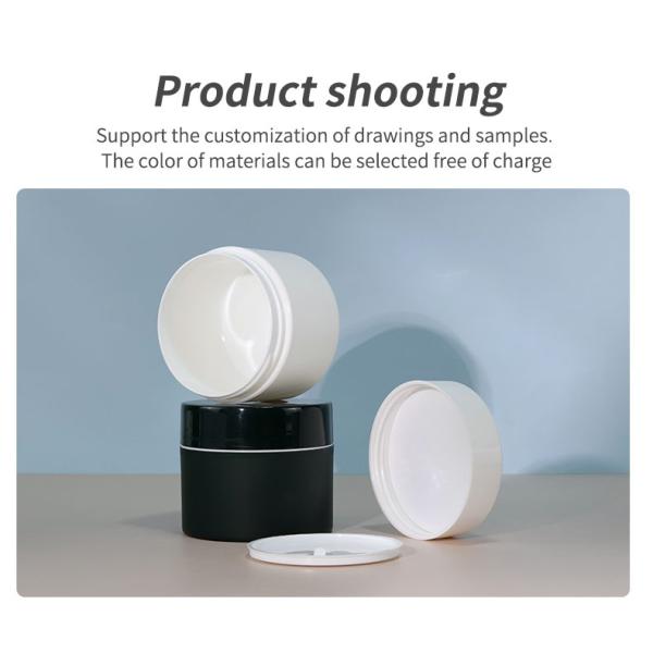 Logotipo del cliente aceptable Simple Custom PP Crema facial de plástico de doble capa Crema para los ojos humectante Cosmético frascos de contenedores