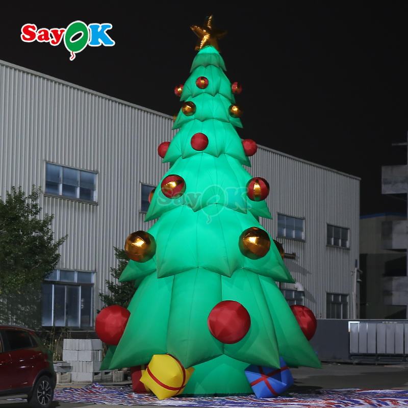Custom Giant Inflatable Christmas Tree with LED Light 9m for Outdoor Decorations