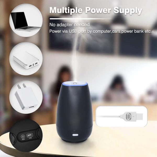 Mini Black Plastic Aroma Diffuser With 7 Color Changing Light