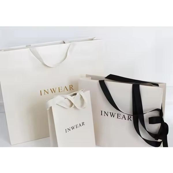 Pink Custom Holiday Gift Bags 3D Effect Kraft Shopping Bags Custom Logo