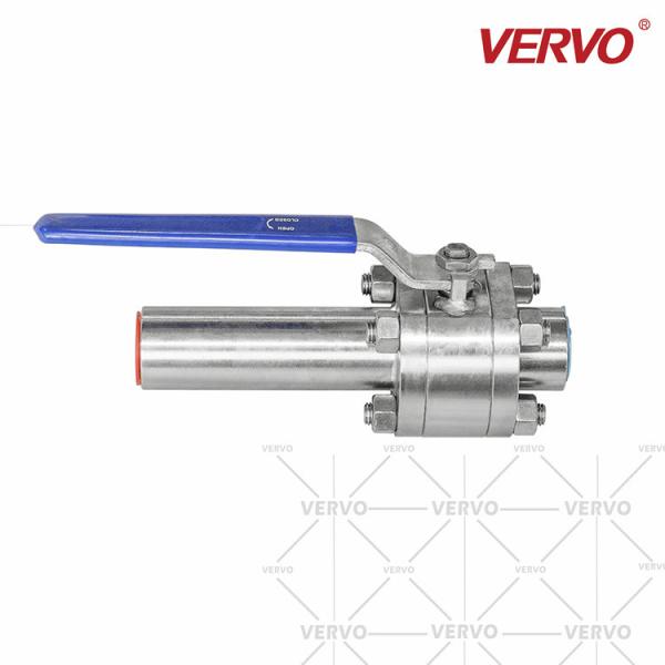 DN20 3 Piece 2 3 4 Threaded Stainless Steel Ball Valve 316 Ss 200mm Nipple