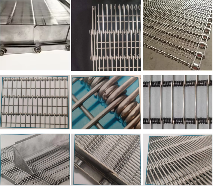 10m Length Metal Eye Link Conveyor Belt For Unloading Blanching