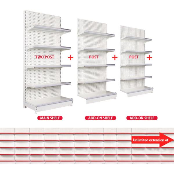 Durable Super Market Racks / Supermarket Display Shelving For Easy Shopping Experience