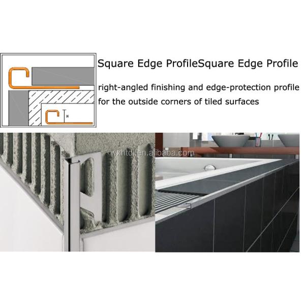 Специализированная резьба из нержавеющей стали Керамическая плитка резьба угловой край 90 градусов 10 мм 12 мм