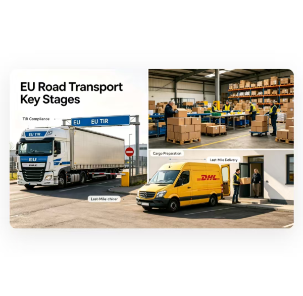 DDP Shipping to EU Door Delivery Service Truck transport For Regular Goods