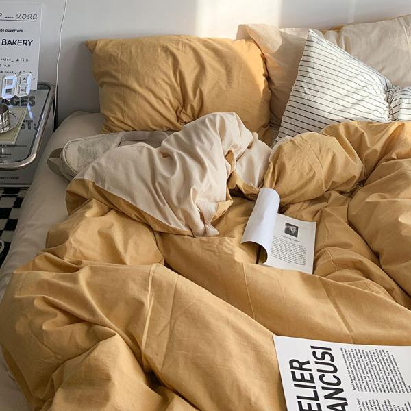 Petit lit de coton frais couverture de couette double sortilège lit de mode ensemble de quatre pièces