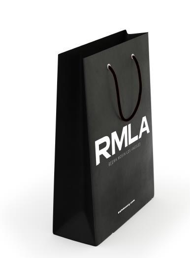 Black Color Gloss Lamination Logo Embossing Custom Printing Paper Shopping Bags with PP Rope Handle