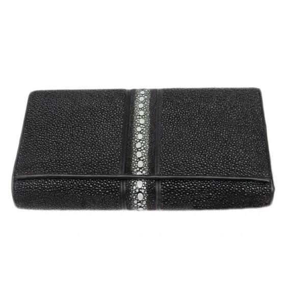 Unisex Style Authentic Stingray Skin Women Long Wallet Lady Card Holders Genuine Leather Female Large Clutch Purse