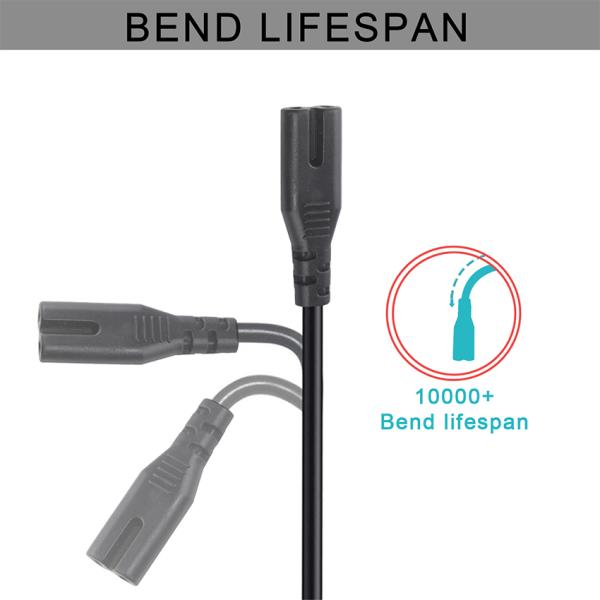NEMA 1-15P to IEC C7 Power Cord 125V 7A-10A for Laptop DVD Player