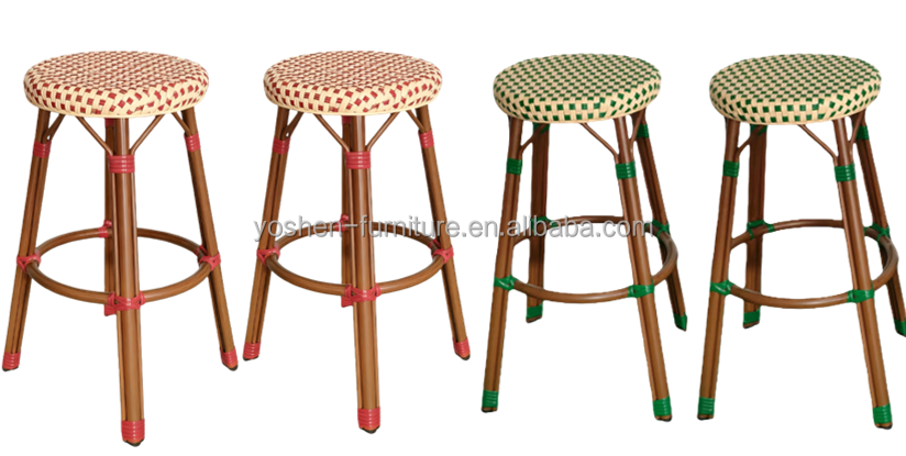 Elegant Vintage Rattan Bar Stools for Kitchen Lsland French Country Cane Back Counter Stools