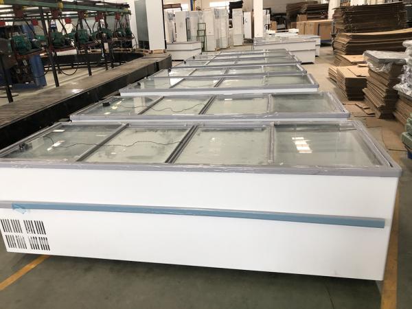 SD-950 glass door island freezer for frozen food horizontal freezer