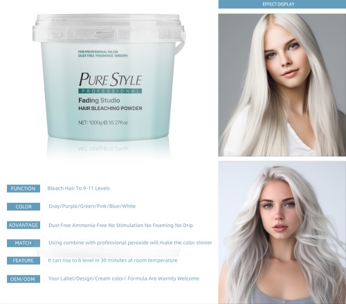 Gentle Hair Bleach Powder Wholesale OEM Professional Hair Color Manufacturer for Dust Free Lightening