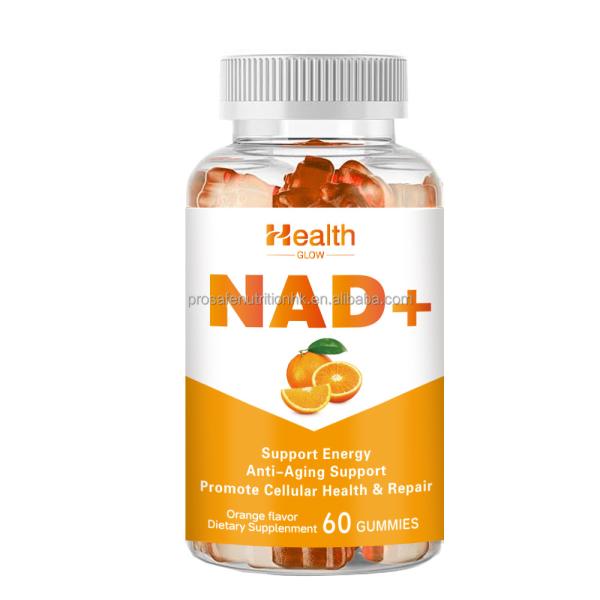 NAD Orange Gummy Vitamins For Energy Anti Aging Support 60 Count