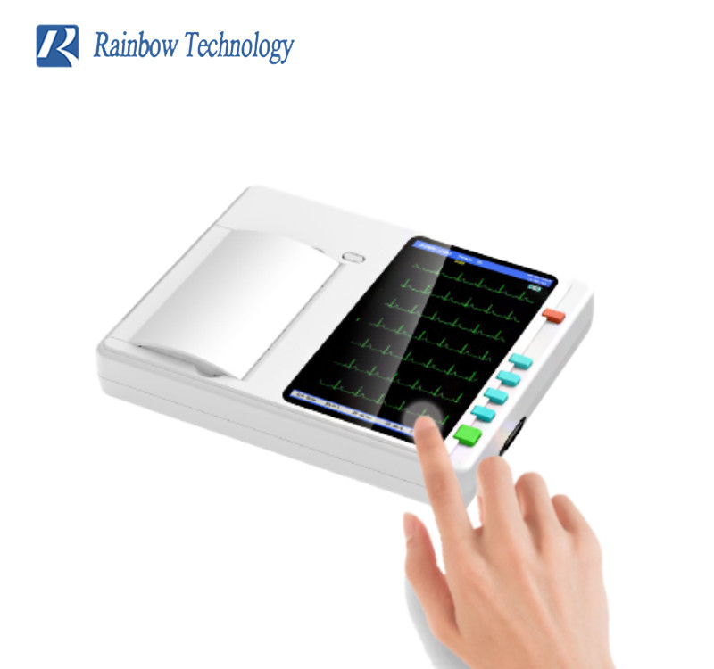 Вес 1.3kg медицинской ECG EKG экрана касания 6 AC 110-230V машины каналов чистый