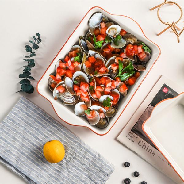 Прямоугольник глубокое керамическое Bakeware устанавливает сейф печи блюда Nonstick для домашней кухни