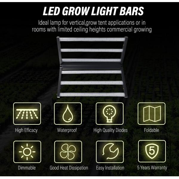 640W grow bars 0-10Volt Dimming RJ45 Channel 6 bars grow light for indoors or greenhouse medical plants cultivation