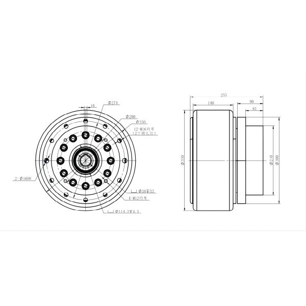 High Load AGV Urethane Drive Wheels Hub Reducer 350mm OD HKT300 Series