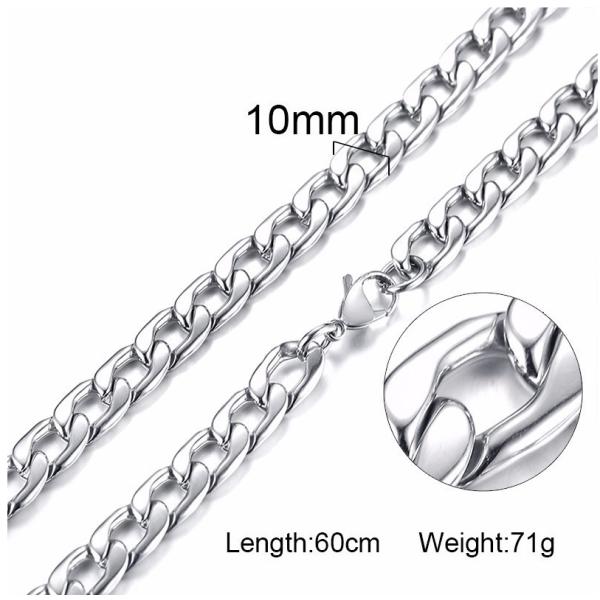 24 Inch Men's Round Miami Cuban Link Chain Necklace in Gold Tone Stainless Steel