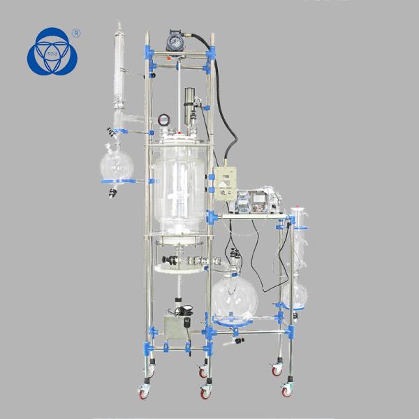 Reator do vidro de Borosilicate da extração da planta, segurança alta do reator de vidro Jacketed dobro