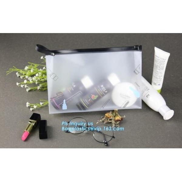 Eva Clear Vinyl Cosmetic Bag Slider Zipper Pencil Bag, Promotional Transparent Cosmetic PVC Bag Slider Zip Bags Clear Tr
