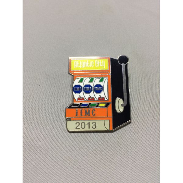 Vintage Slot Machine Enamel Pin, Atlantic City Collectible Lapel Pin