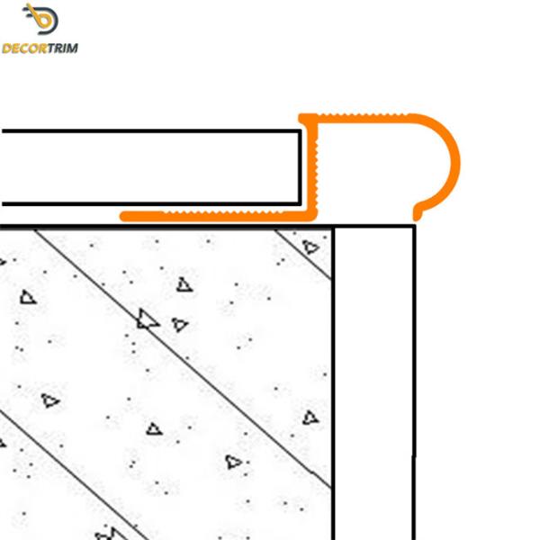Matt Silver Bullnose Tile Trim For Stairs Aluminum Alloy Material