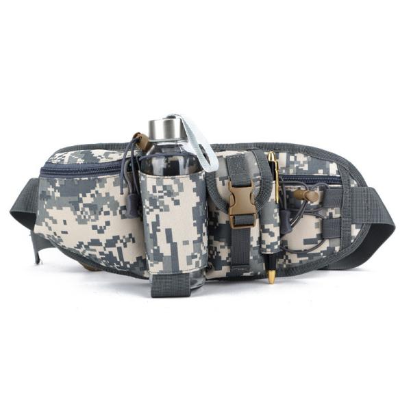 Outdoor Sports Bag Tactical Camouflage Waist Pack with Waterproof Material Adjustable Strap and Convenient Water Cup Holder Design