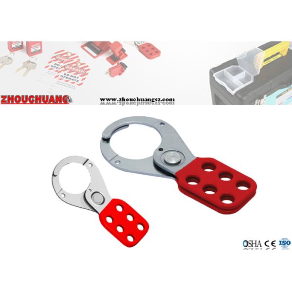 Red Safety Lock Out Six Holes Vinyl Coated 1 Inch / 1.5 Inch Lock Shackle