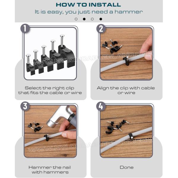 Скобы для кабеля черные K-типа 100шт., круглые крепление кабеля 4мм~32мм для кабеля RG6, RG59, RJ45, кабеля Ethernet