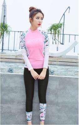 2019 UV Protection Swimming suit for women long sleeve and legs swimwear shorts pants set beach surf clothes swimsuit