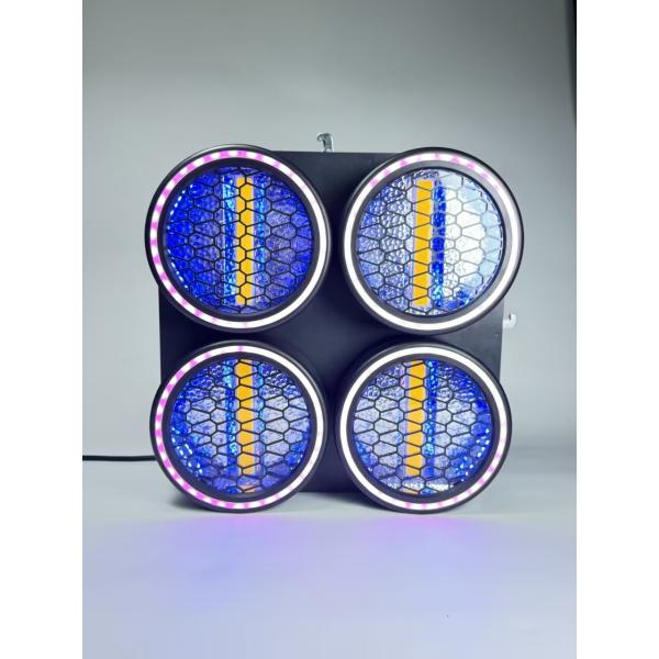 Manufactureros de luces de cabeza móvil Retro 4 ojos Blinder RGB LED Beads