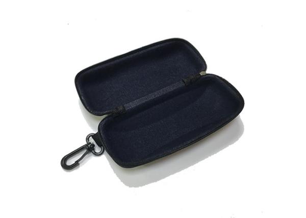 Green Camo Shockproof EVA Glasses Case with Nylon Zipper and Plastic Hook