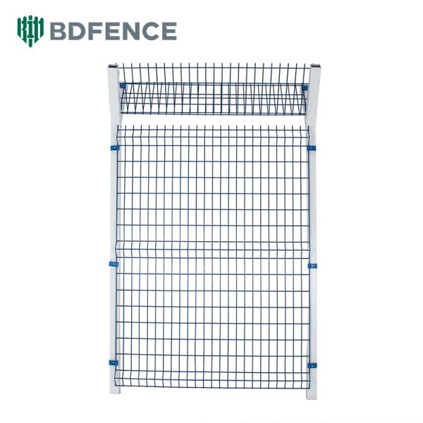 Galvanized 3D Welded Wire Mesh Fence Panel With Barbed Wire Anti Climb Security Fencing For Airport Prison High Safety Areas