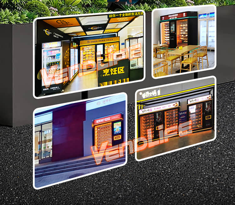 VendLife Dual Microwave Bento Vending Machine: 24/7 hot meal vending kiosk. 2x4000W, 45s, 110-168 boxes, QR & face-pay. Offices, factories. Operators, wholesalers, vending entrepreneurs.