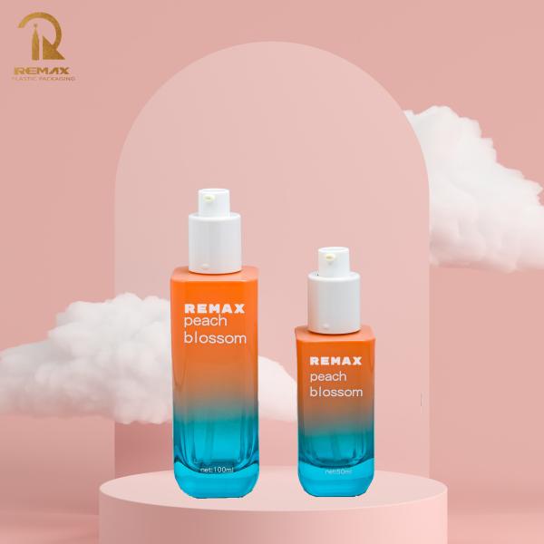 REMAX 30 ml frasco de goteador 100 ml frasco de bomba de loção Gradient Glass Packaging Set Coberta prateada