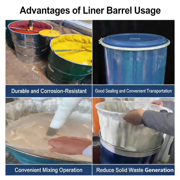 Bulk Sale Chemical Use Drum Liner Moisture Proof Heat Seal Bag LDPE Material Extra Layer Protect Product From Leakage