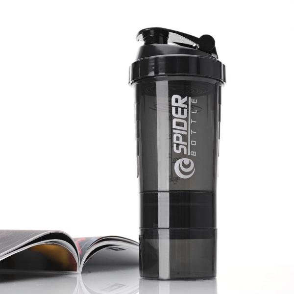 500ml Reusable Workout Mixer Cup Protein Gym Bottle Blender BPA FREE