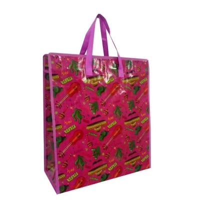 Flower Design Environmental Laminated Woven Customized Shopping Bags Recycled Woven Polypropylene Shopping Bags