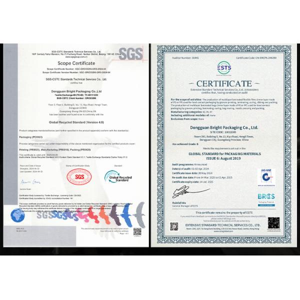 Eco Friendly Recyclable 3 Side Seal Pouch Plastic Zipper Bag Recycling Mylar Bags