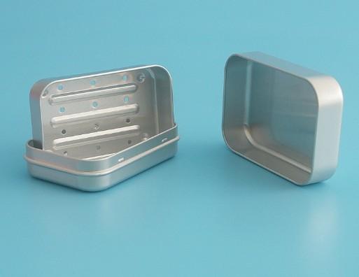 102 * 70 * 37 Silver Rectangular Aluminum Box Soap Metal Packaging Box