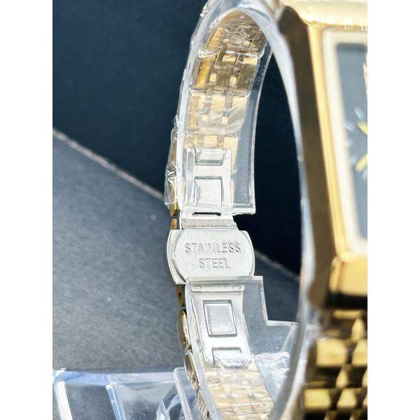 Черный циферблат Девушки стильные наручные часы с ремнем из нержавеющей стали