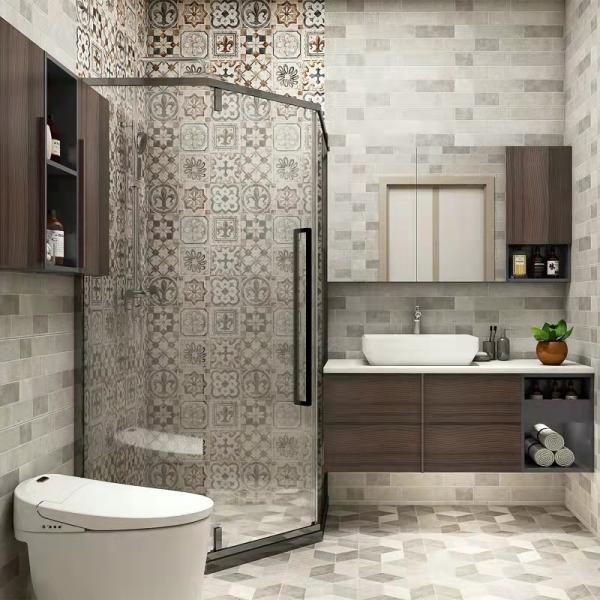 Lâmpada de espelho de balcão de mármore brilhante com revestimento de laca de banheiro brilhante