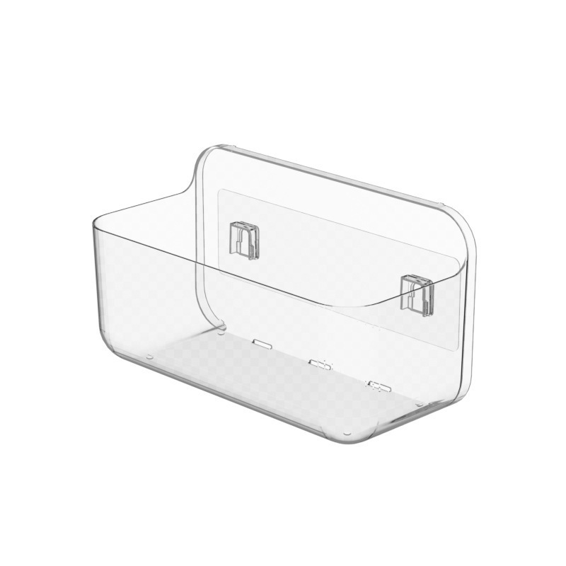 Single Tier Plastic Storage Rack Punch-free Wall-Mounted Bathroom Storage Shelf for Restroom Balcony