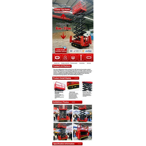 Self Leveling Mobile Compact Rough Terrain Scissor Lift 320kg For Uneven Ground