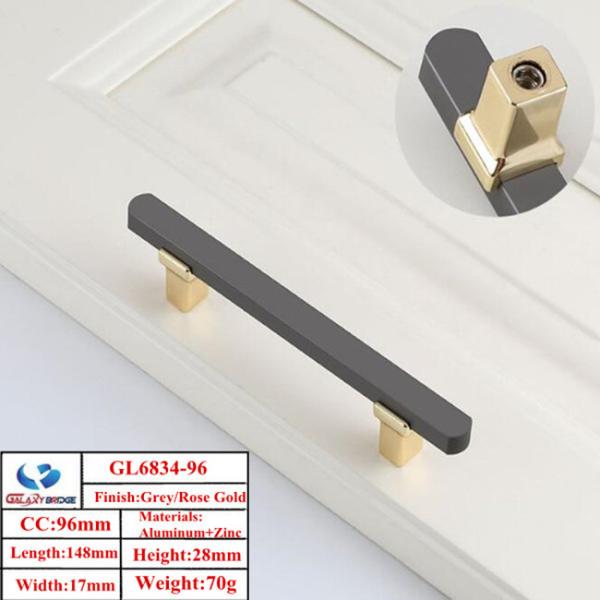 Rose Gold  Kitchen Knobs and Handles Kitchen cabinet pulls and handles 192mm Aluminum Door pulls