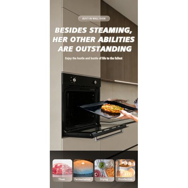 Kitchen Appliances Embedded Power 70 Liters Electric Oven with Cast Iron Surface Mechanical Knob Control