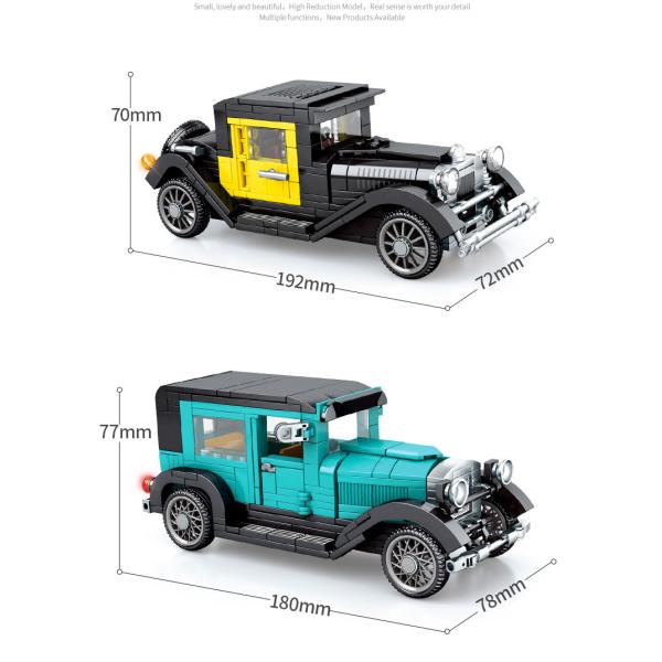 Kit de construção de modelos de simulação de carros antigos para crianças e meninas Outros brinquedos educativos