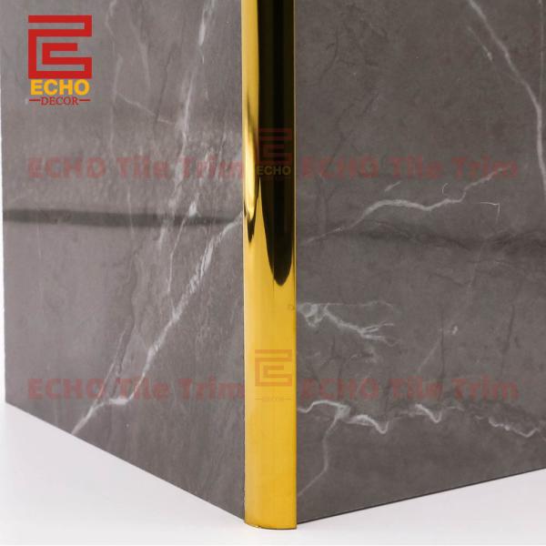 Low Moq Quarter Round Metal Stainless Steel Tile Trim Gold 2.5m